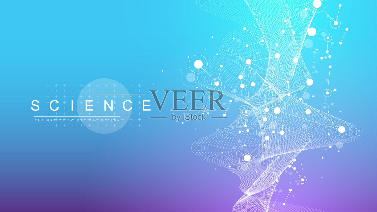 分子抽象结构背景。带有DNA分子的科学矢量插图。适用于横幅模板或标题的医学、科学和技术概念。插画图片素材