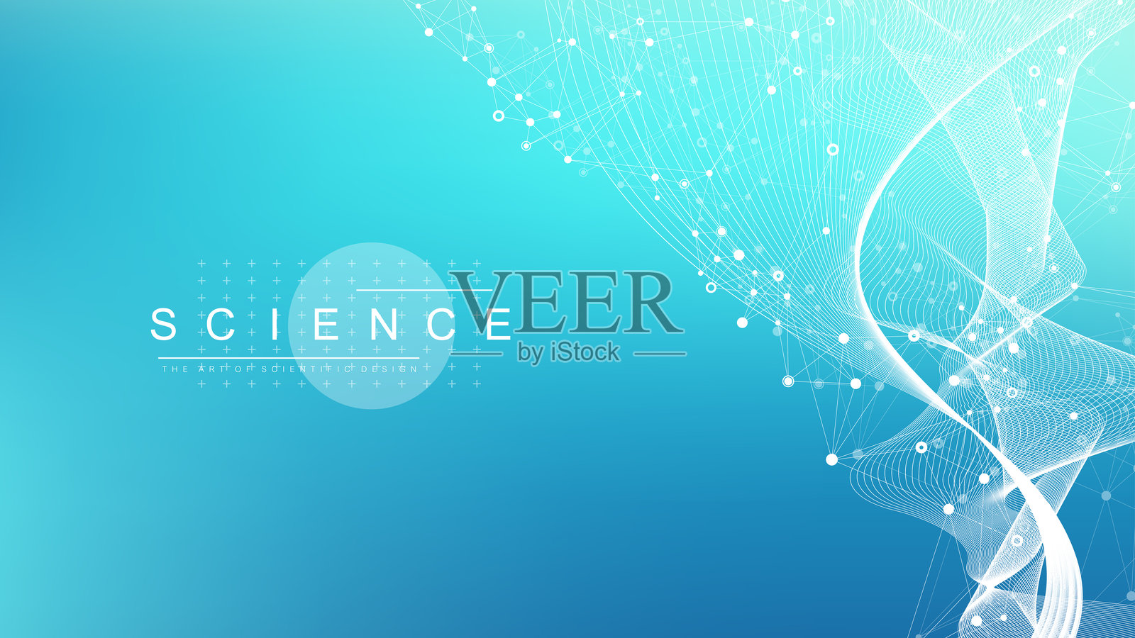 分子抽象结构背景。带有DNA分子的科学矢量插图。适用于横幅模板或标题的医学、科学和技术概念。插画图片素材