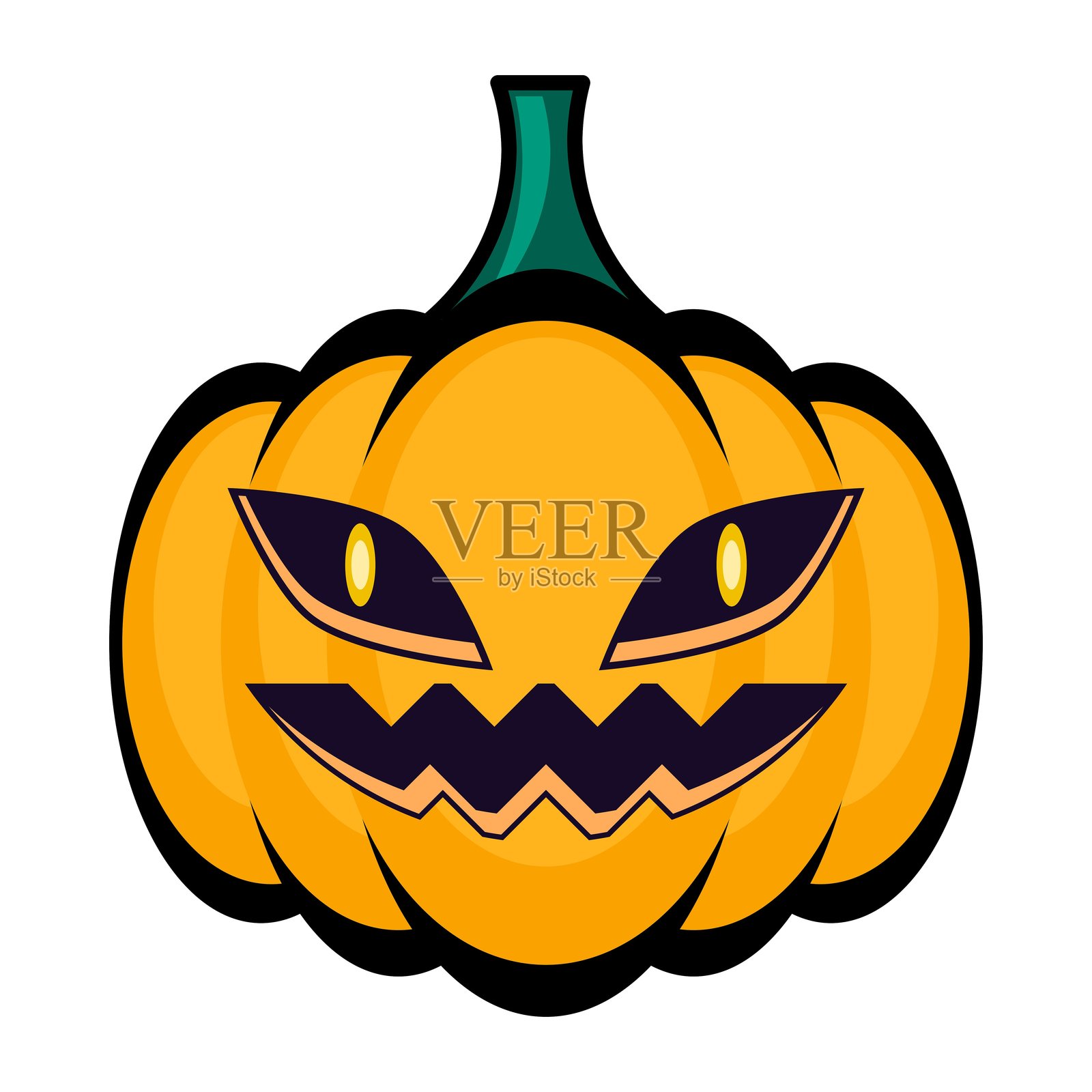 南瓜。万圣节南瓜。杰克南瓜灯。恐怖。十月。看起来可怕的南瓜。可怕的怪物，鬼魂，神秘，恐惧。万圣节庆祝活动。插画图片素材
