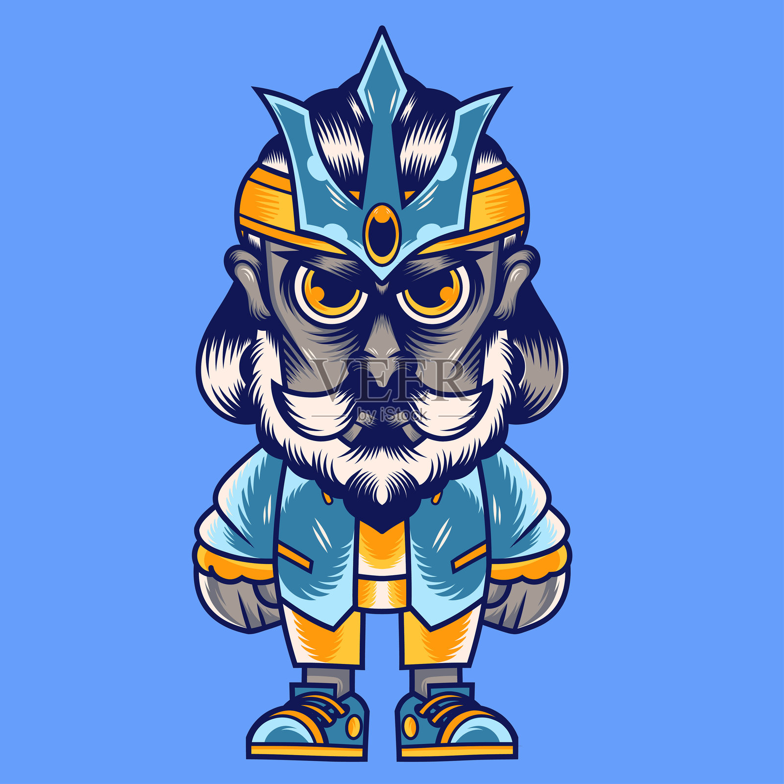 卡通波塞冬吉祥物角色设计插画图片素材