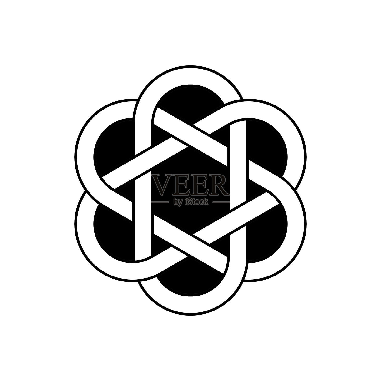 凯尔特结三位一体心形爱无尽矢量图，适用于纹身符号、宗教图标和标志。矢量插图。插画图片素材