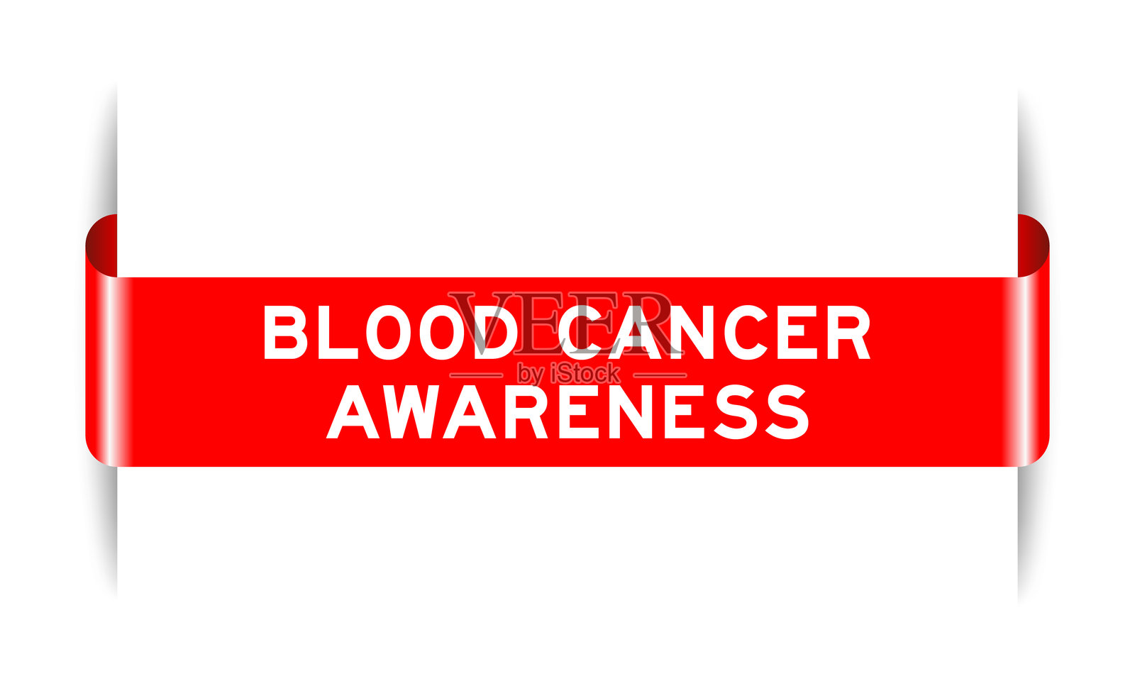白色背景上插入红色标签横幅，写有“血癌意识”字样插画图片素材