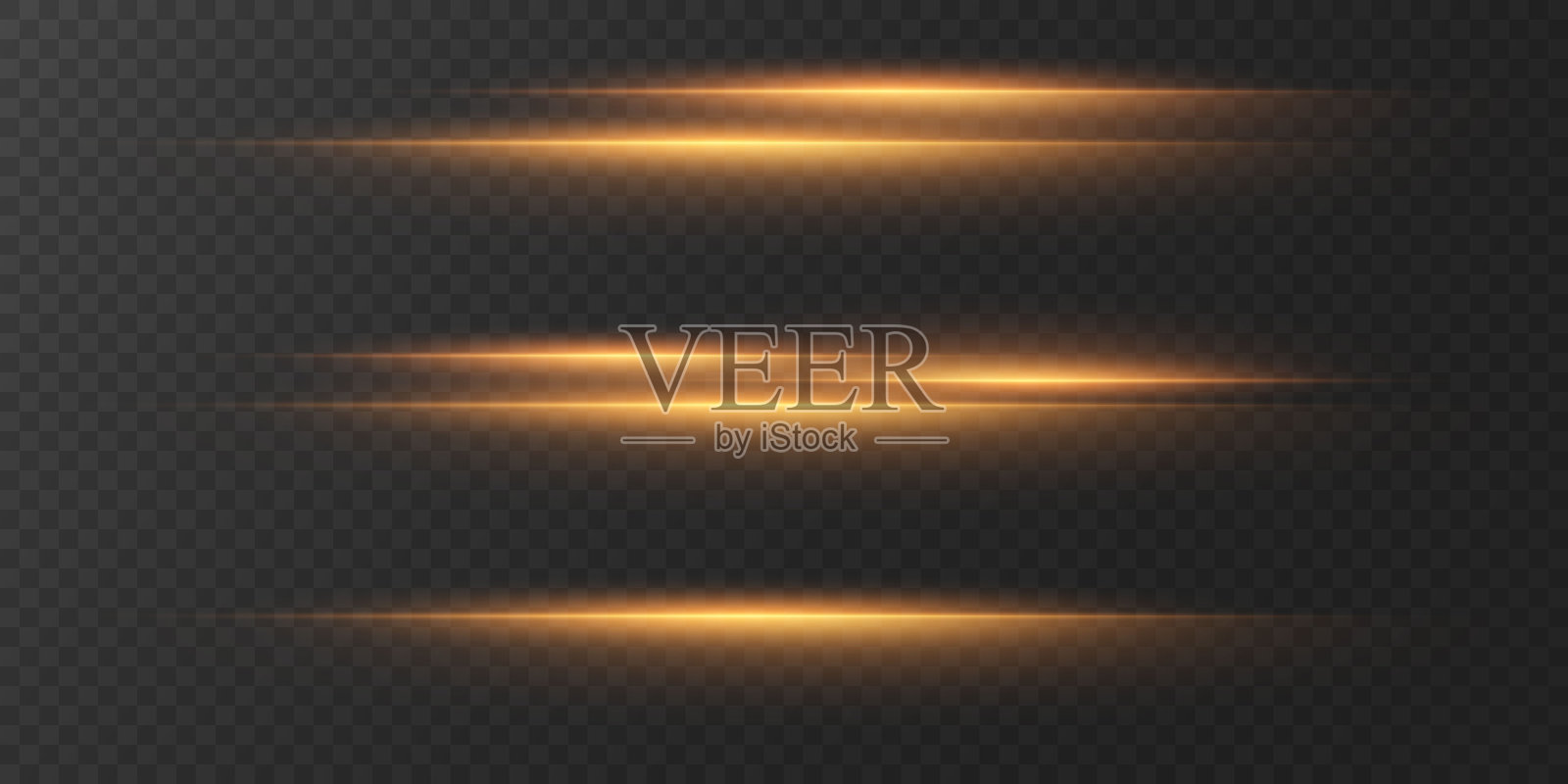 横向效果集合，霓虹激光线。插画图片素材