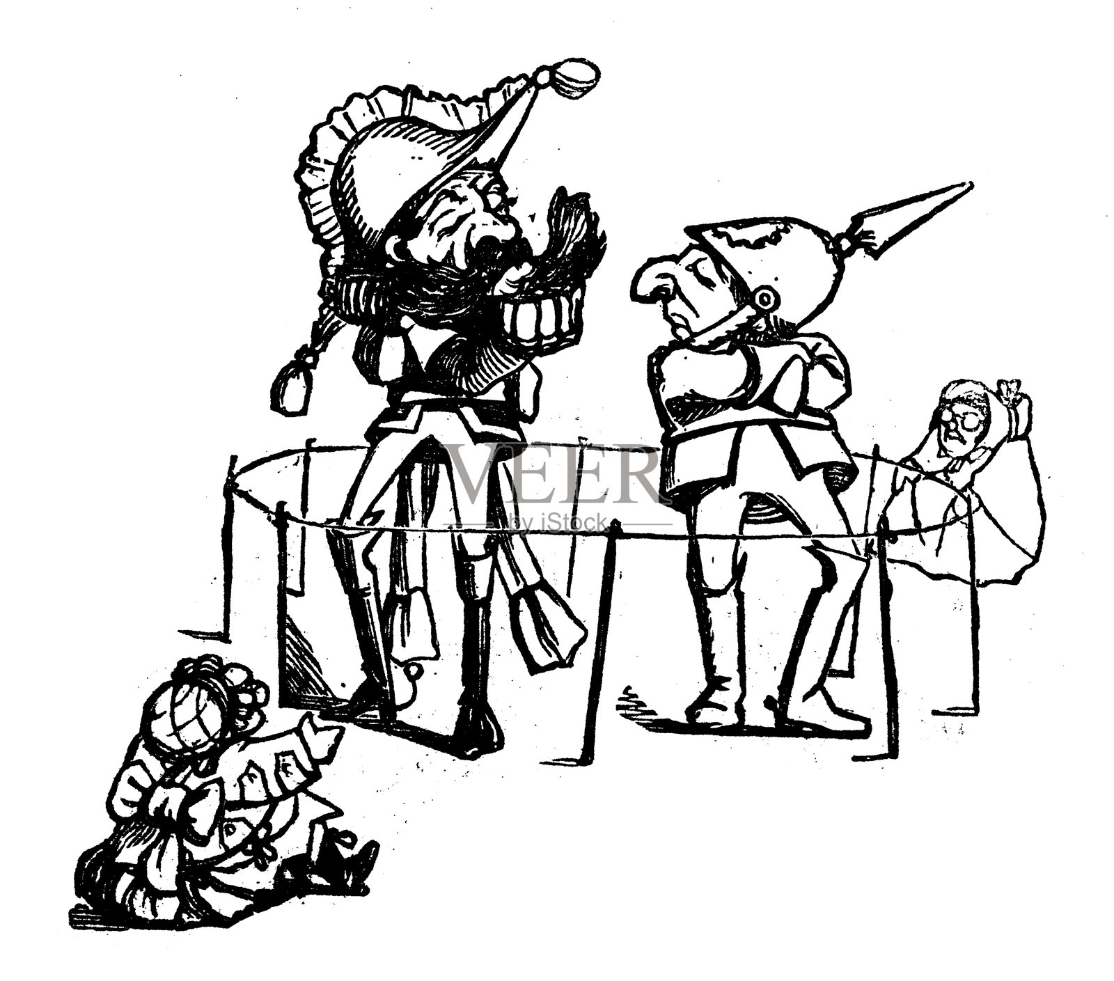 19世纪英国图画书中的卡通角色插画图片素材