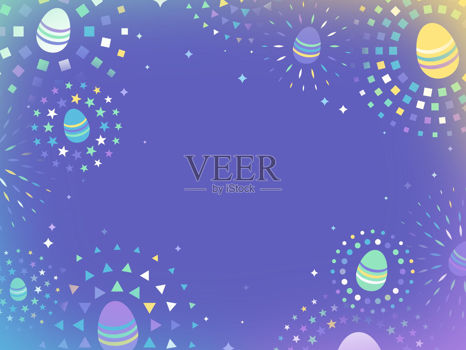 复活节彩蛋庆祝活动的柔和节日派对背景插画图片素材