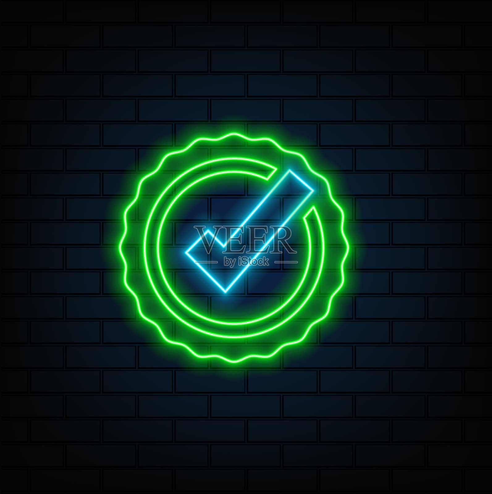 社交媒体图标的3D霓虹渲染。插画图片素材