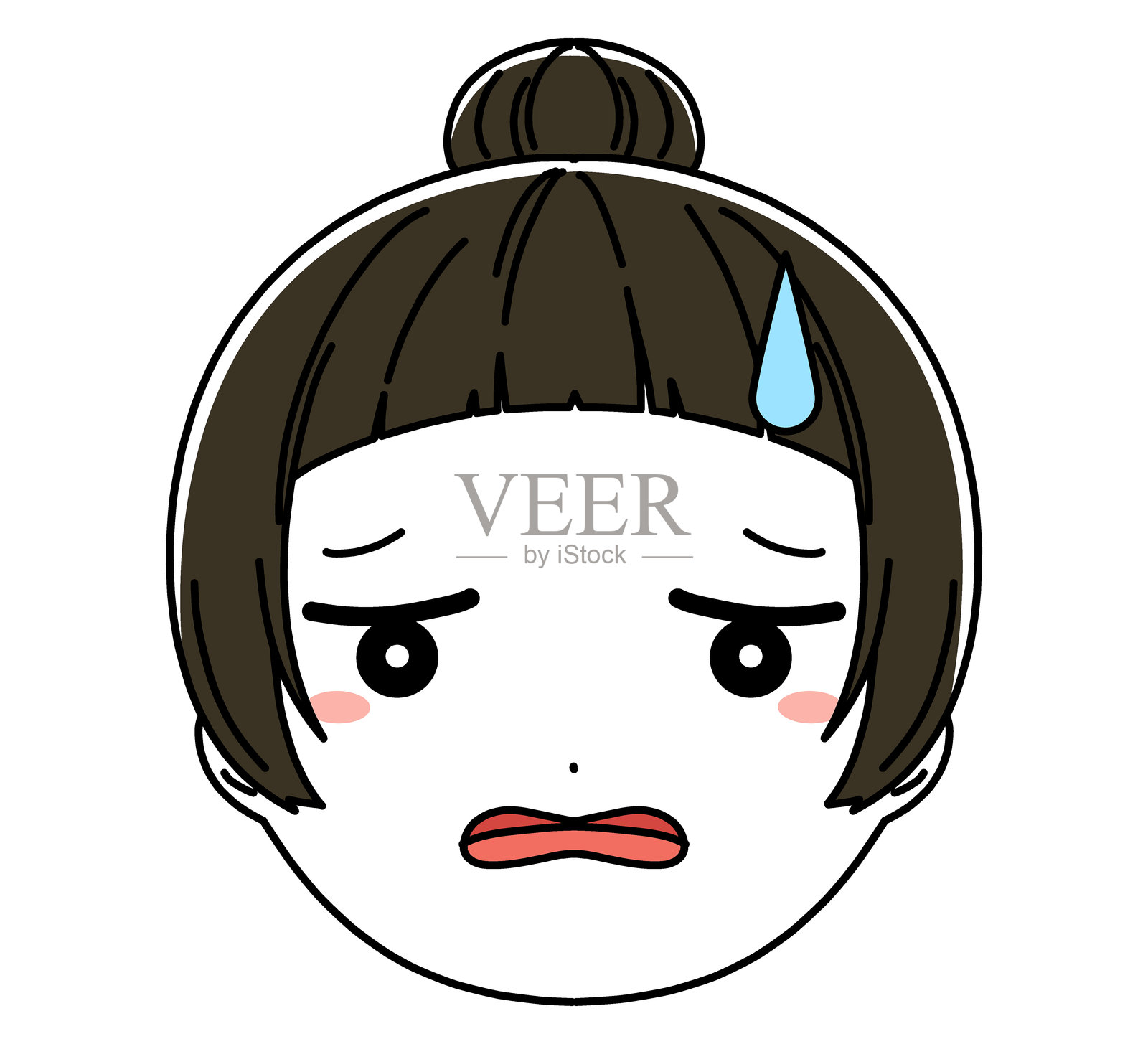 女孩面孔图标插图素材插画图片素材