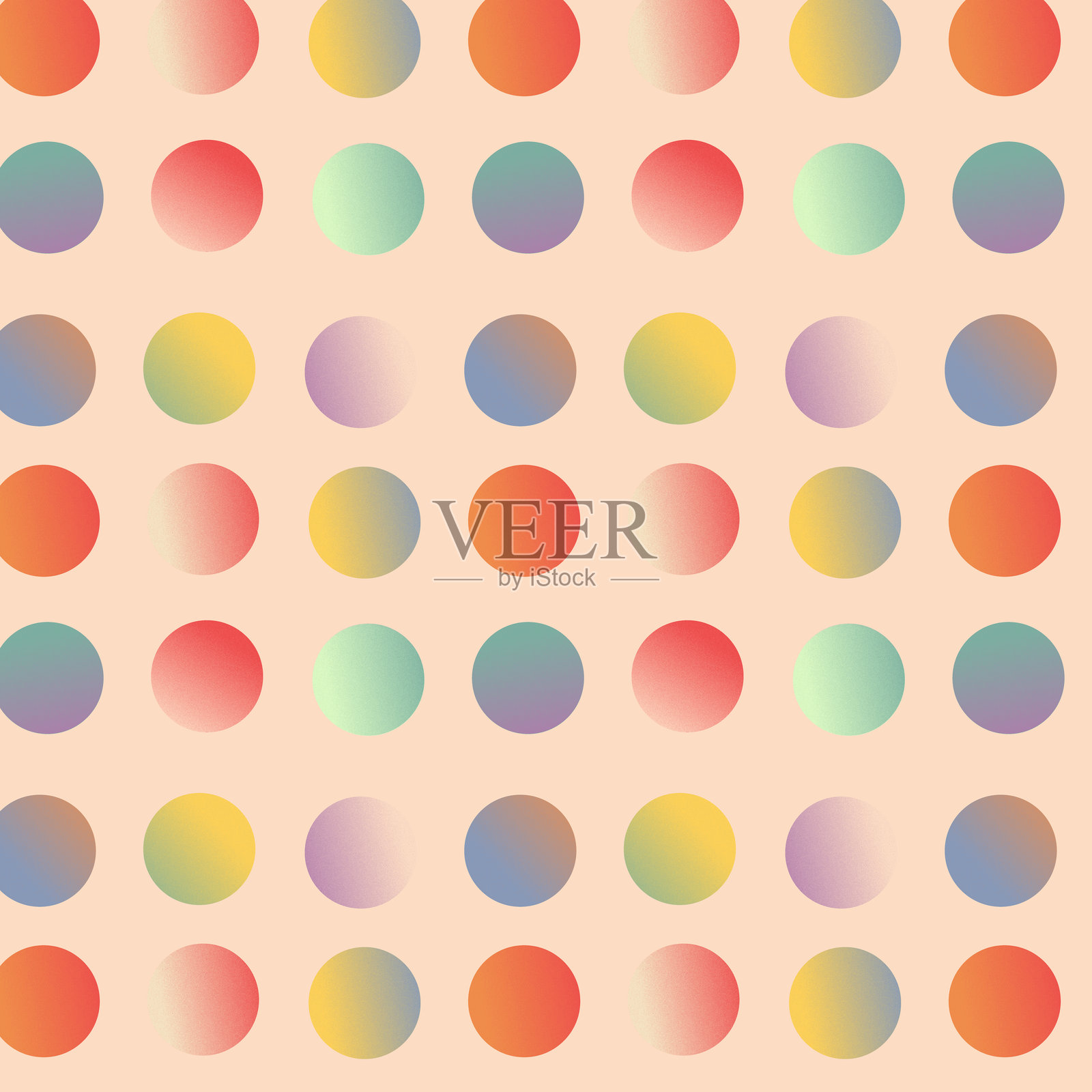 复古风格的渐变圆圈图案插画图片素材