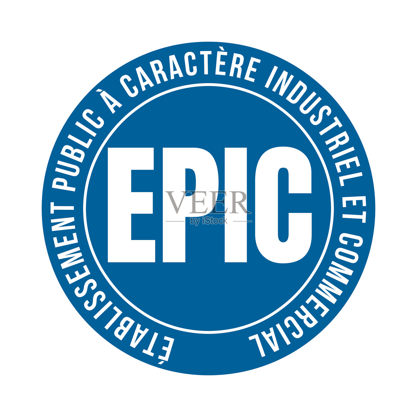 法语中的工业和商业性质的公共机构标志插画图片素材