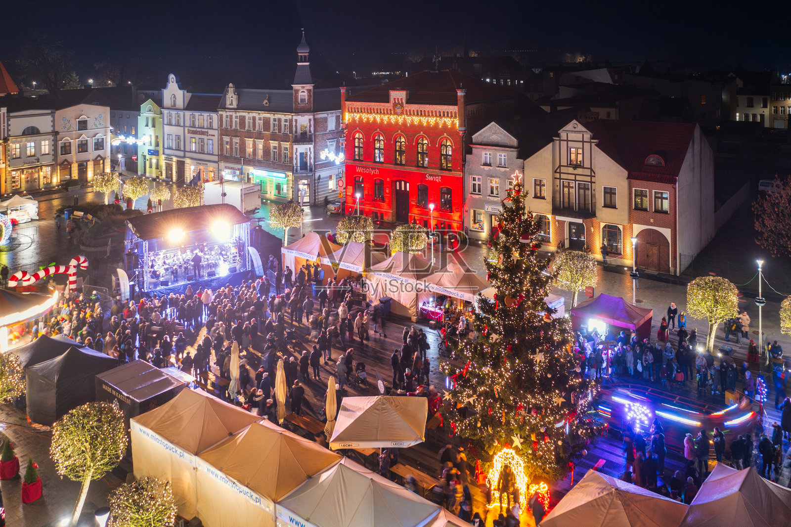 波兰普克的圣诞市场照片摄影图片