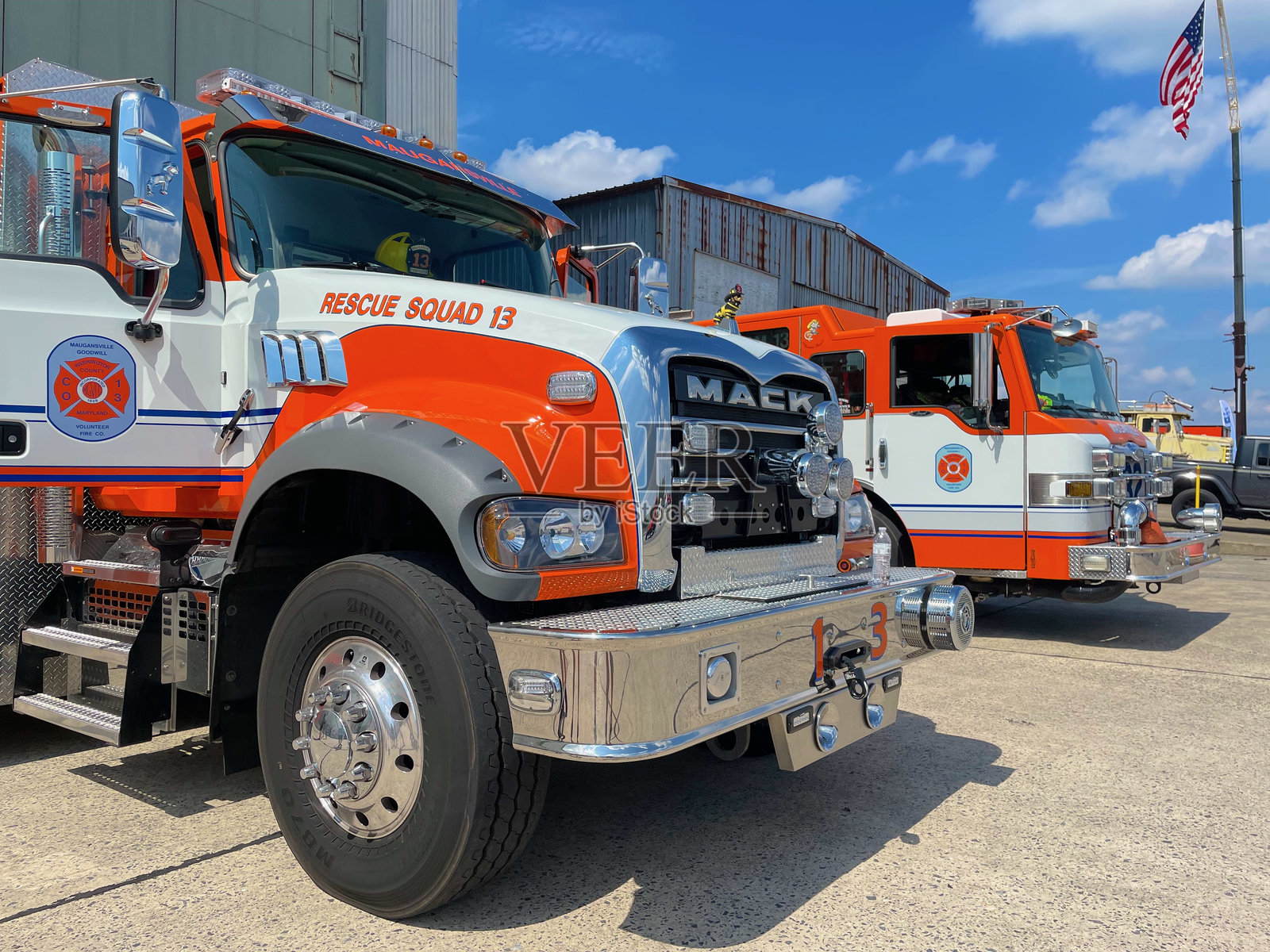 马根斯维尔志愿消防局车辆，哈格斯敦，马里兰州（美国）照片摄影图片