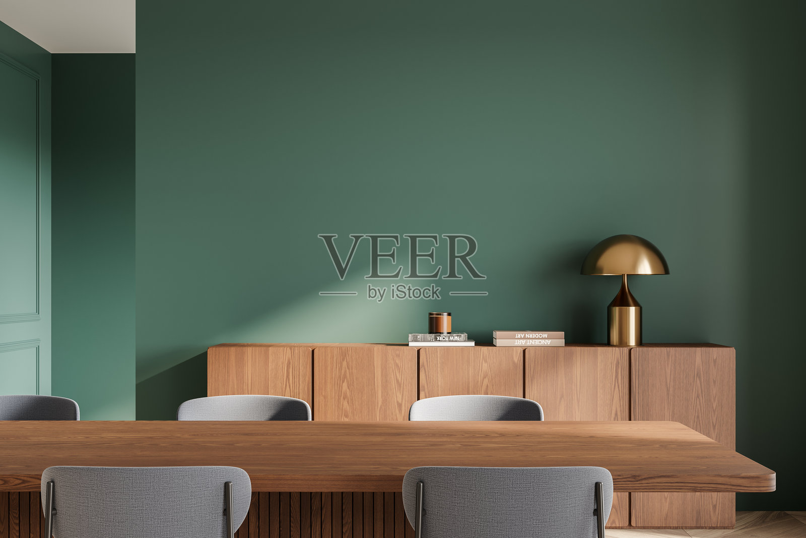 现代家居室内设计，带有木质装饰。3D渲染图照片摄影图片