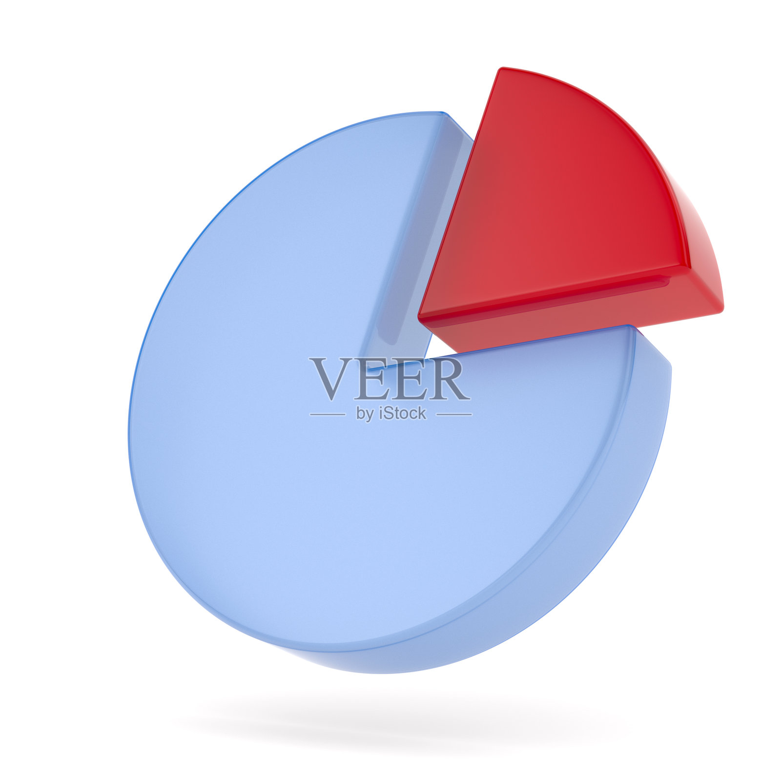 白色背景上的饼图。孤立的3D插图照片摄影图片