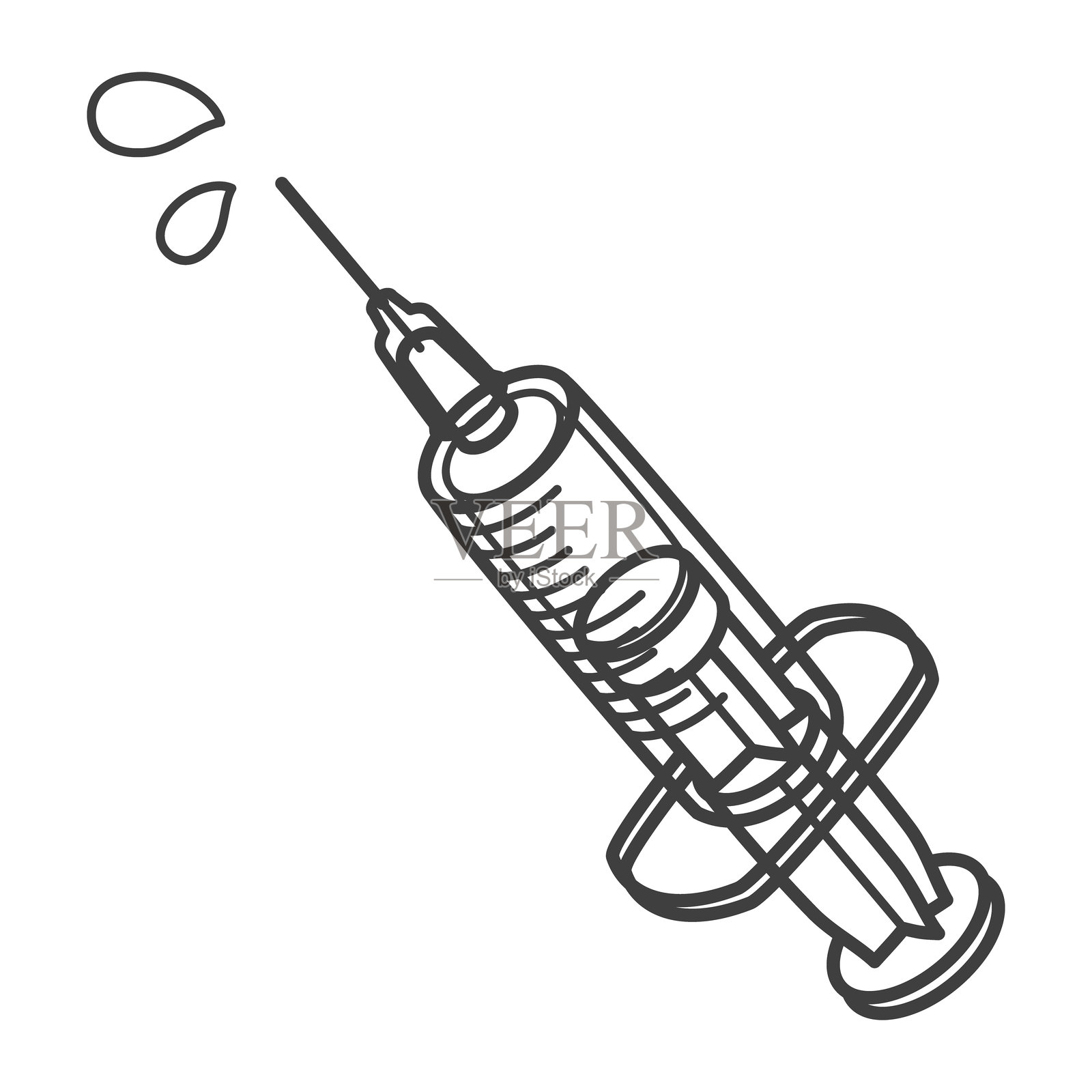 注射器和疫苗。医疗设备。插画图片素材