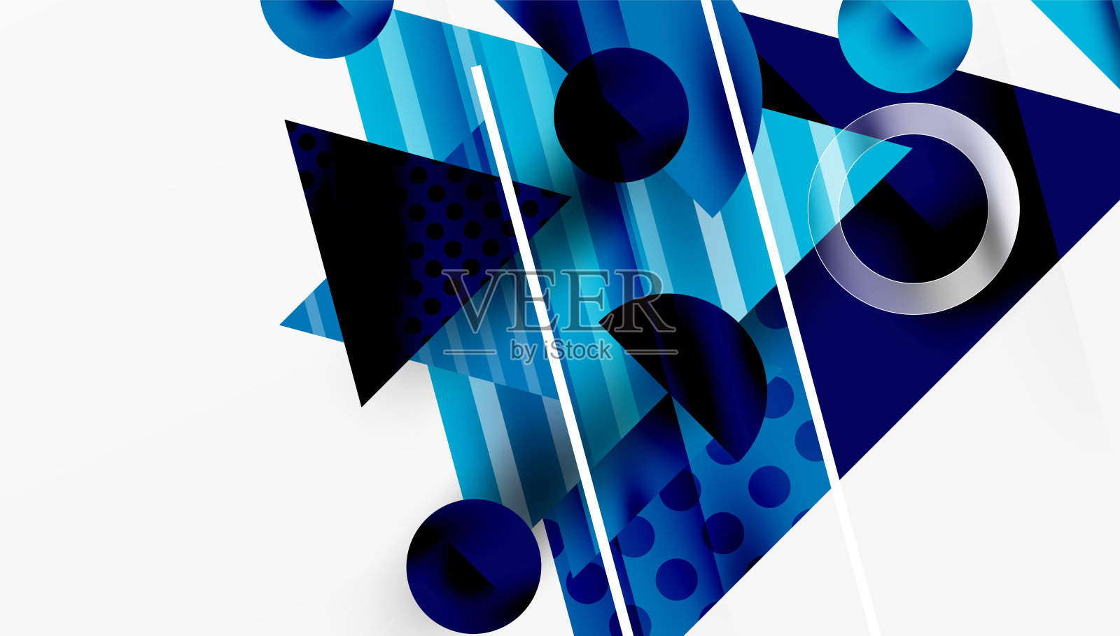 现代几何背景 - 重叠的三角形，带有平滑渐变和半透明效果插画图片素材