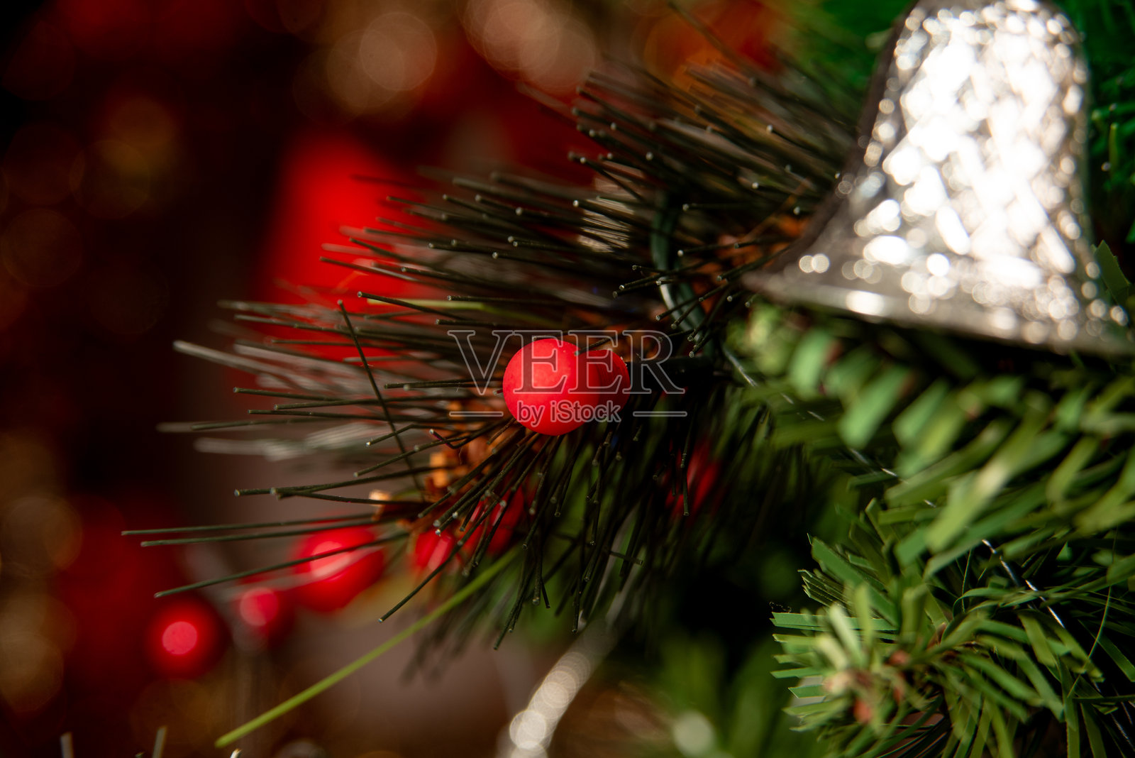 圣诞装饰品，精美的圣诞装饰细节，选择性对焦。照片摄影图片