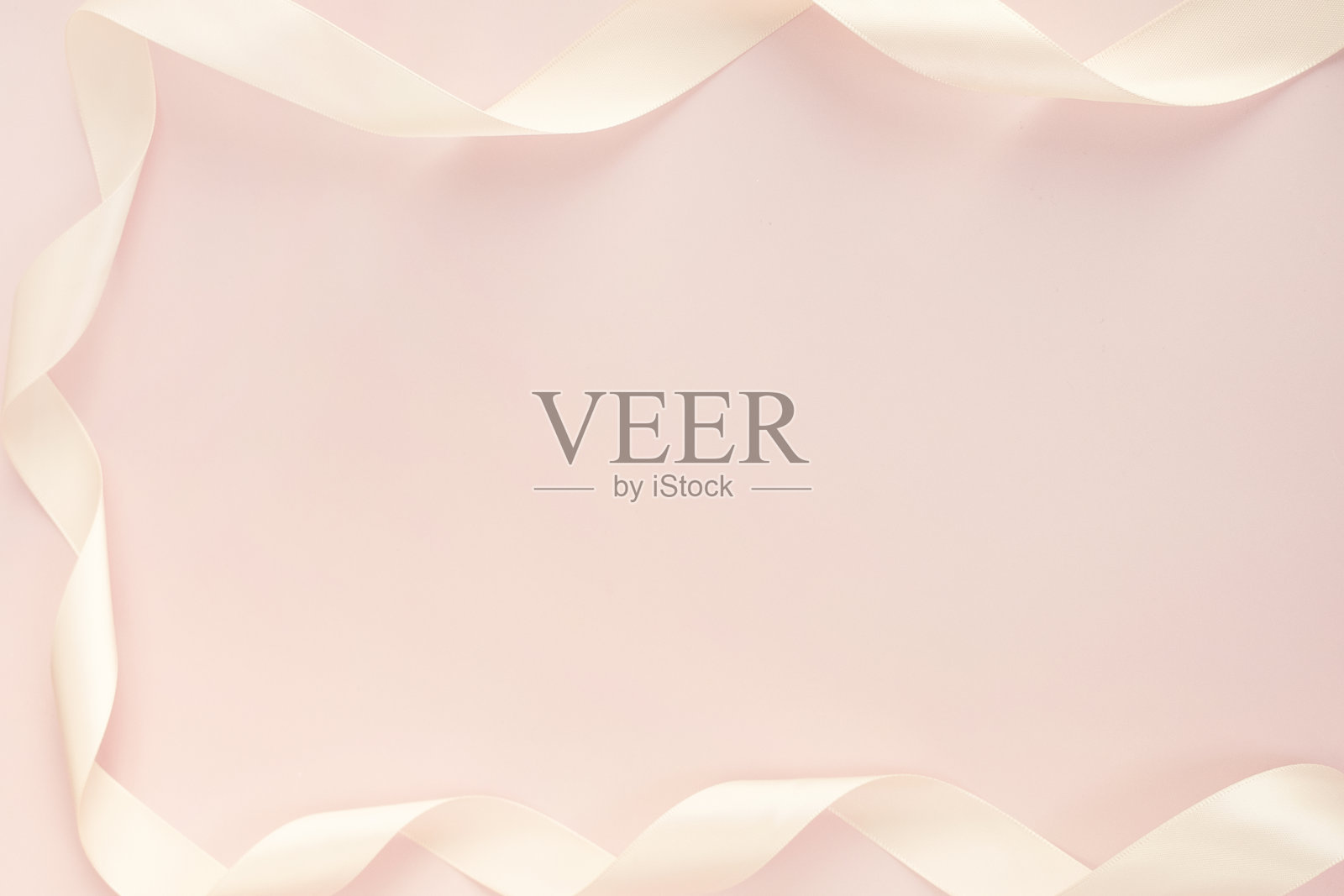 优雅的丝带制作与留白空间照片摄影图片