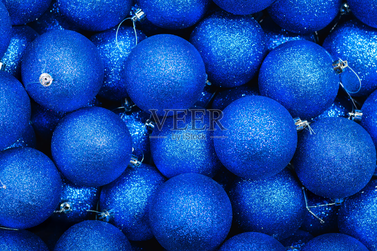 圣诞节和新年蓝色球的背景照片摄影图片