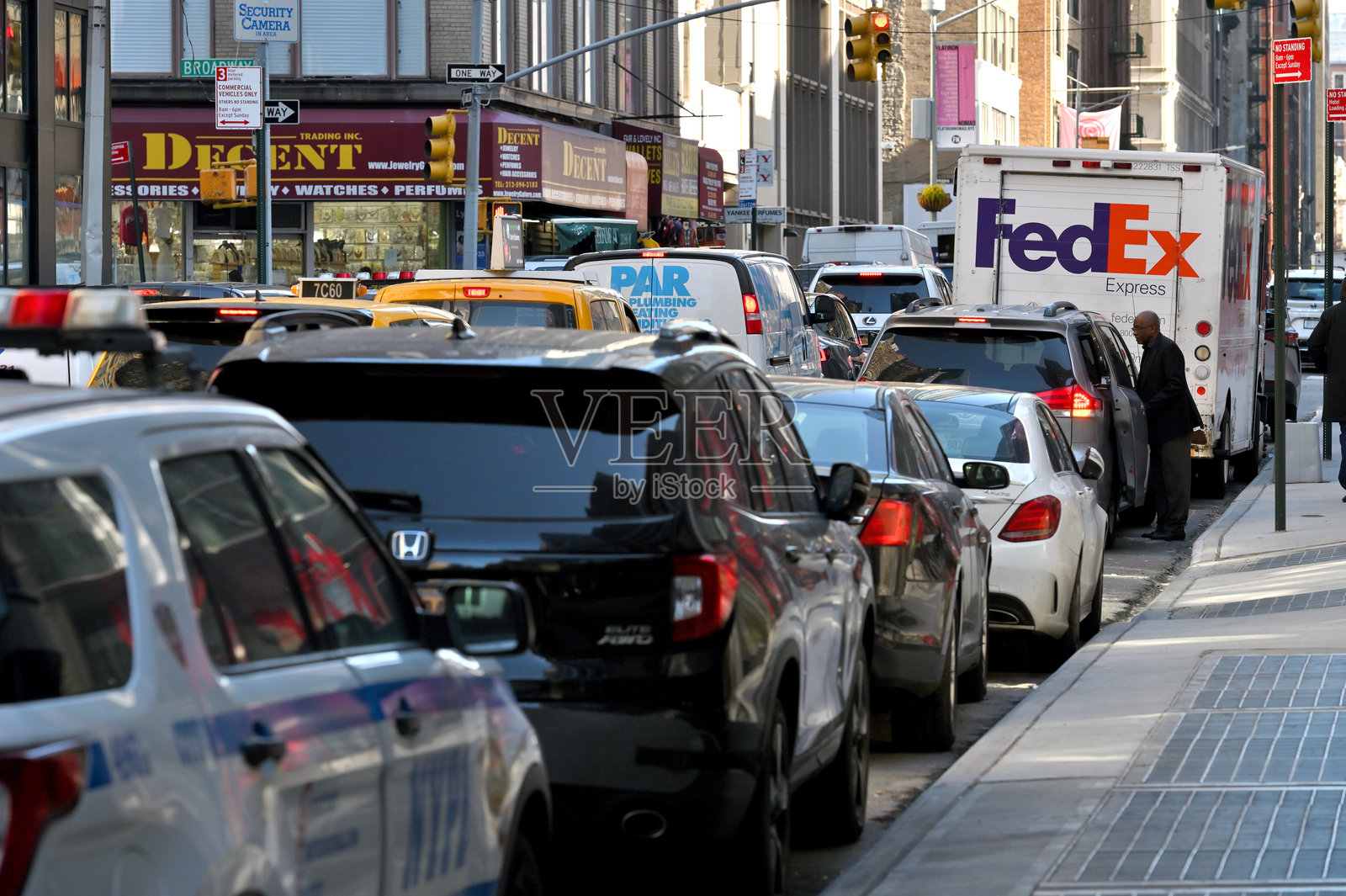 曼哈顿街道上的交通照片摄影图片
