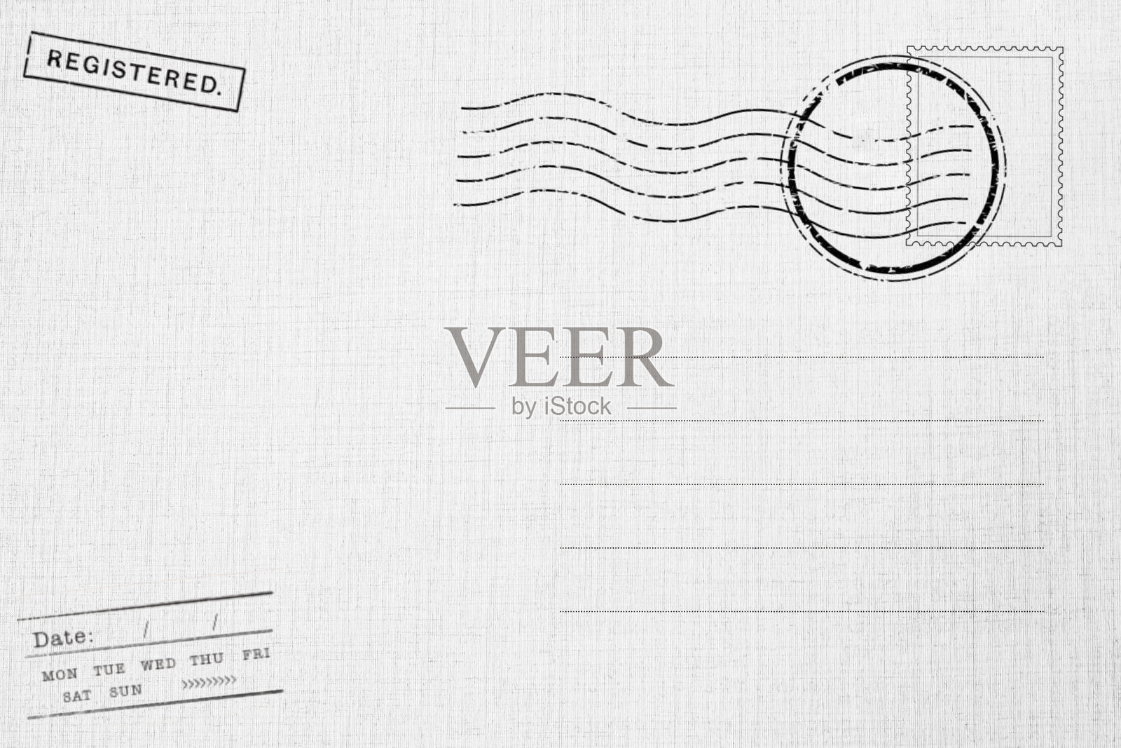 旧明信片的空白部分用于书写文本照片摄影图片