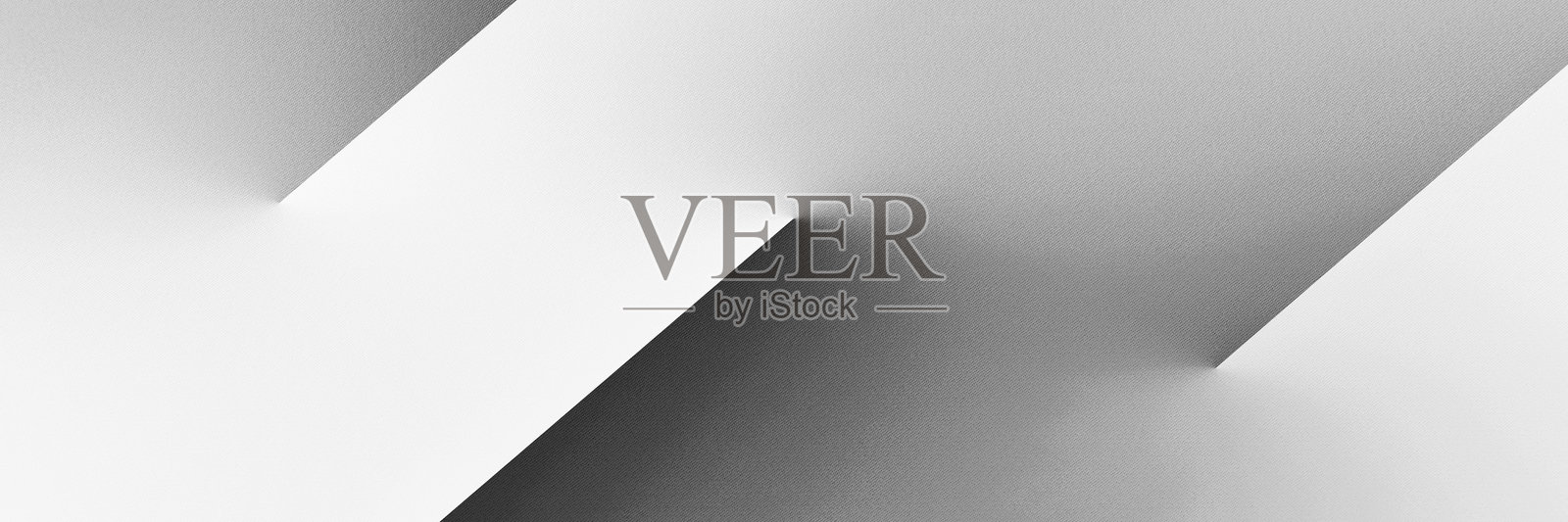 黑白浅灰银色现代抽象背景。几何形状。线条条纹角落3D阴影。渐变。金属质感。拉丝哑光。商业科技。宽幅横幅。全景。极简。照片摄影图片