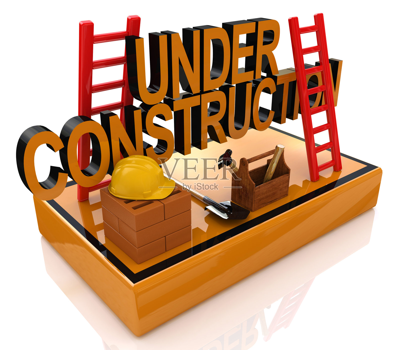 正在建设中的3D渲染图照片摄影图片