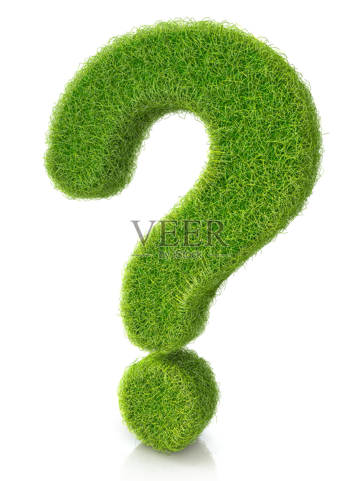 草地上的问号符号概念照片摄影图片