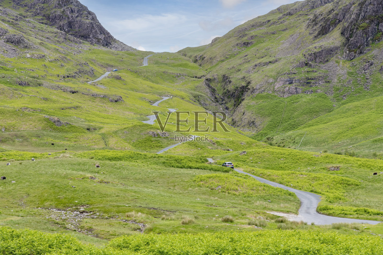 湖区国家公园的哈德诺特山口，坎布里亚，英国照片摄影图片