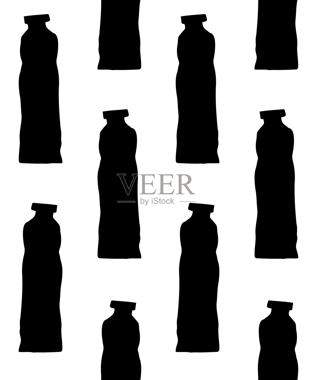 手绘涂料管轮廓的无缝矢量图案插画图片素材