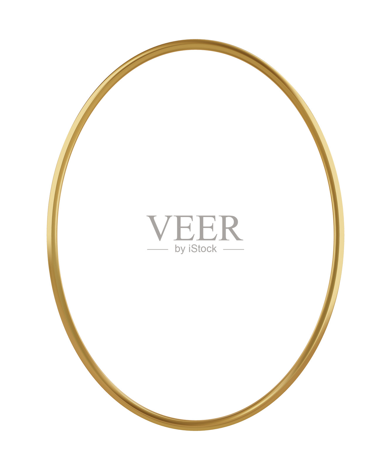 垂直金色椭圆画框插画图片素材