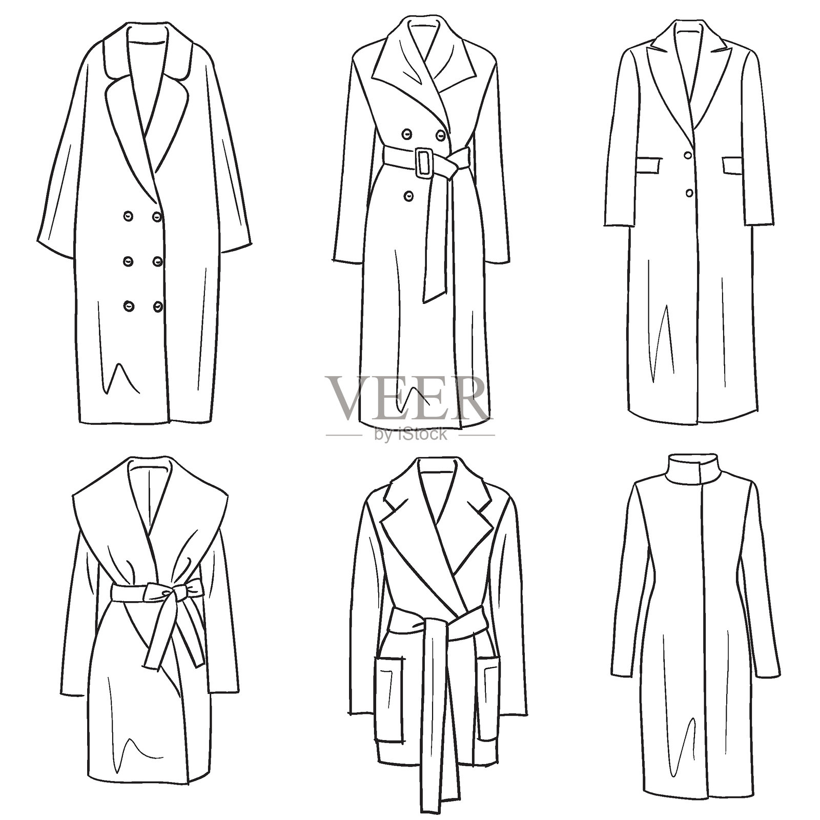 女式外套和夹克插画图片素材