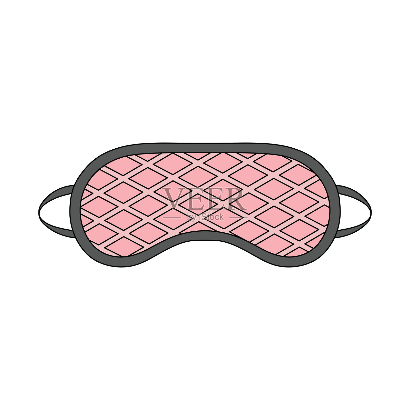 孩子们绘制的矢量插图，卡通睡眠面罩，孤立图像插画图片素材