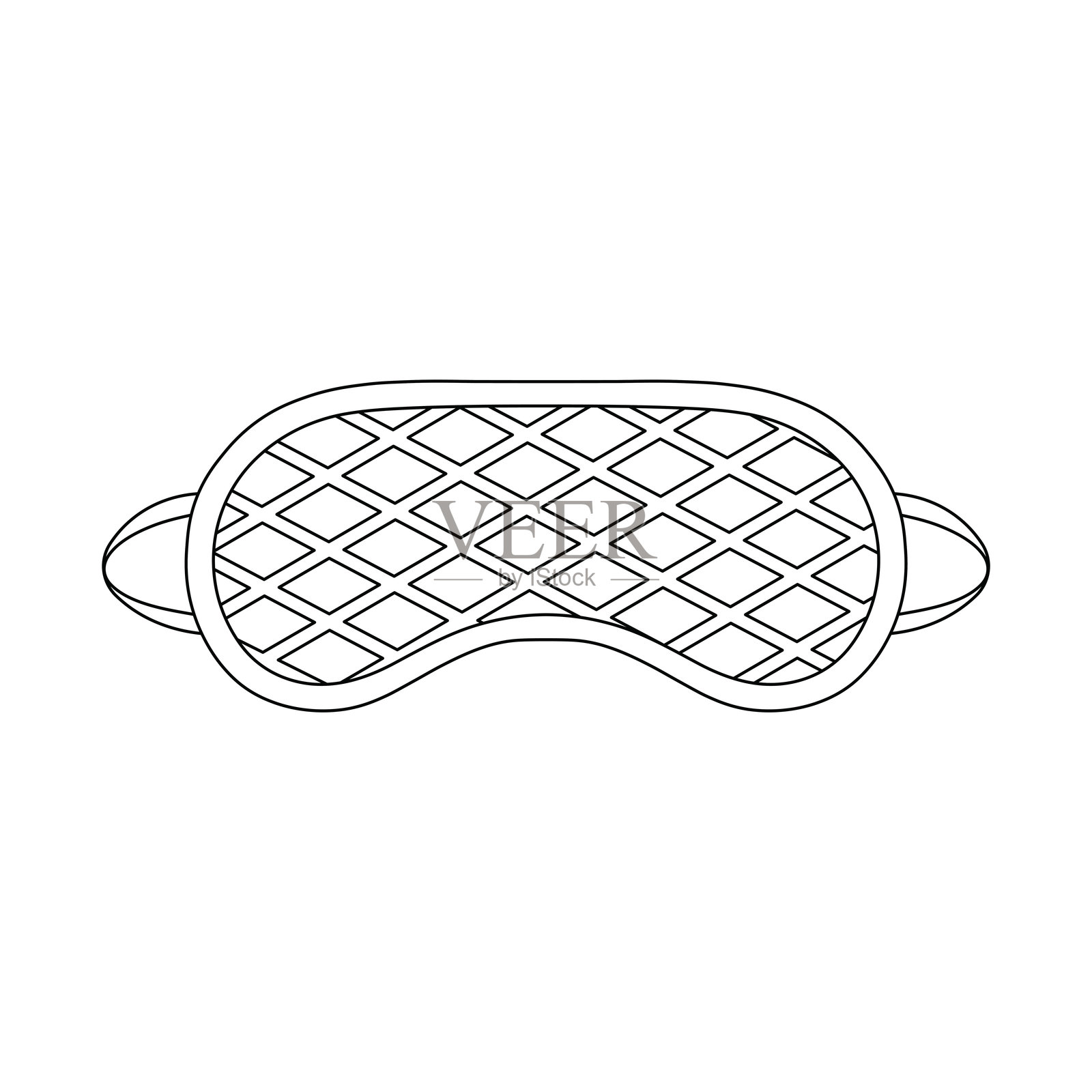手绘儿童睡眠面罩卡通矢量插图，孤立图像插画图片素材