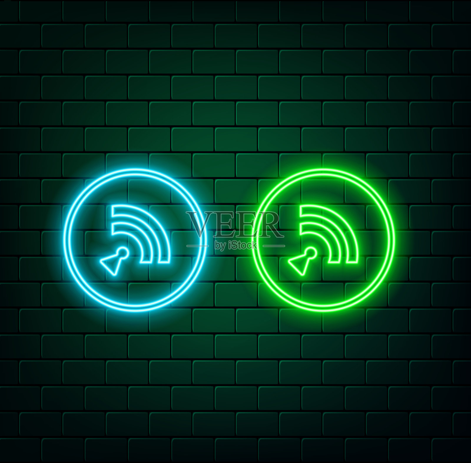 爱与WiFi霓虹图标 情人节概念 假日矢量插图插画图片素材