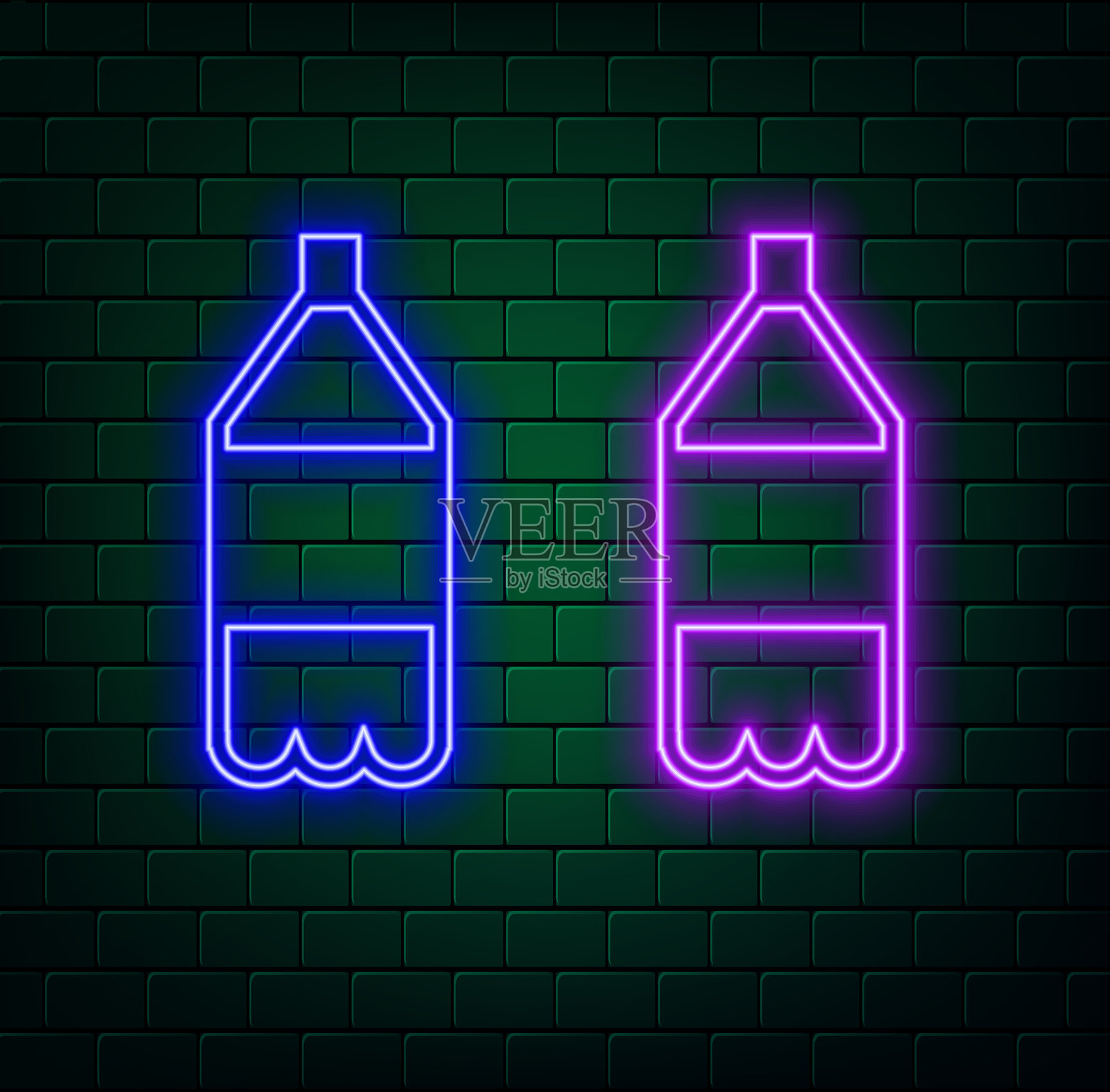 动物霓虹图标的ID标签 矢量插图用于设计网站 宠物商店 兽医诊所 兽医学概念插画图片素材