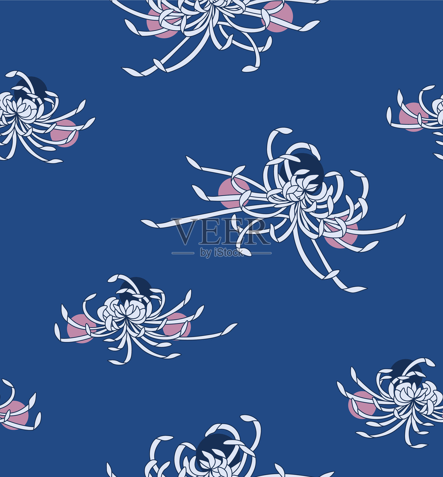 日本秋分花图案矢量无缝图案插画图片素材