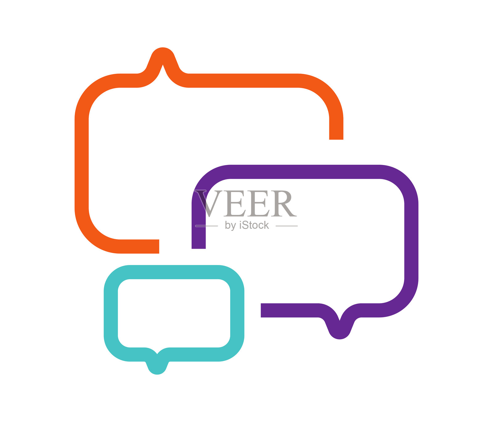 在线消息气泡图标设计插画图片素材