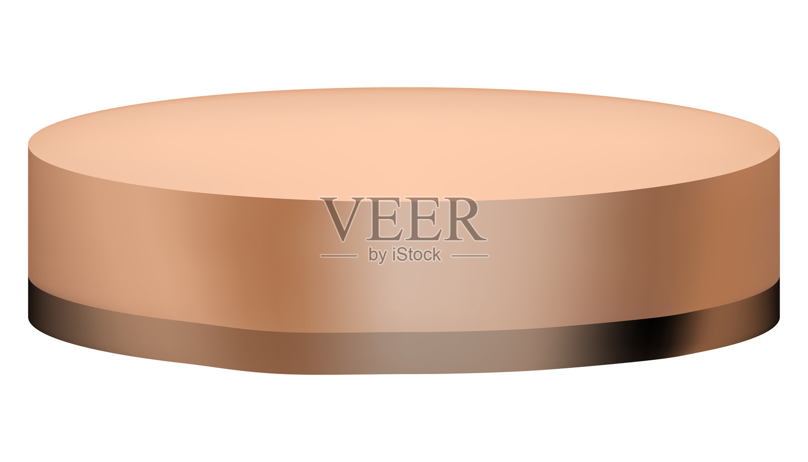 棕色摩卡慕斯圆柱体在白色背景上，元素模型巧克力色展示台，用于美容产品展示，三维舞台展台用于美容，珠宝展示架插画图片素材