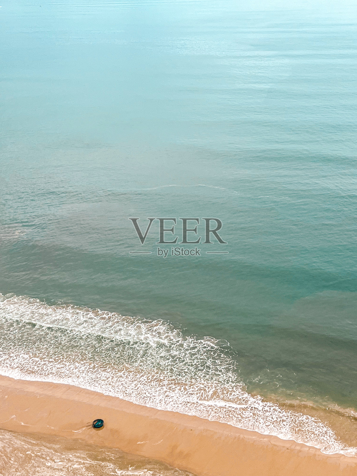 岘港美溪海滩的鸟瞰图照片摄影图片