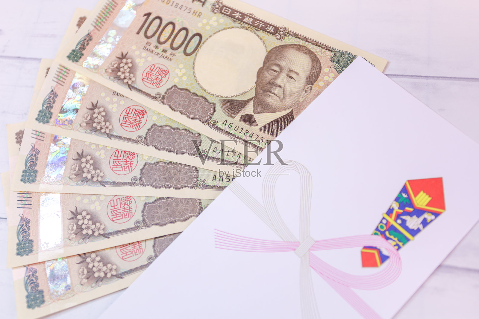 祝贺日本新发行的10000日元钞票。照片摄影图片