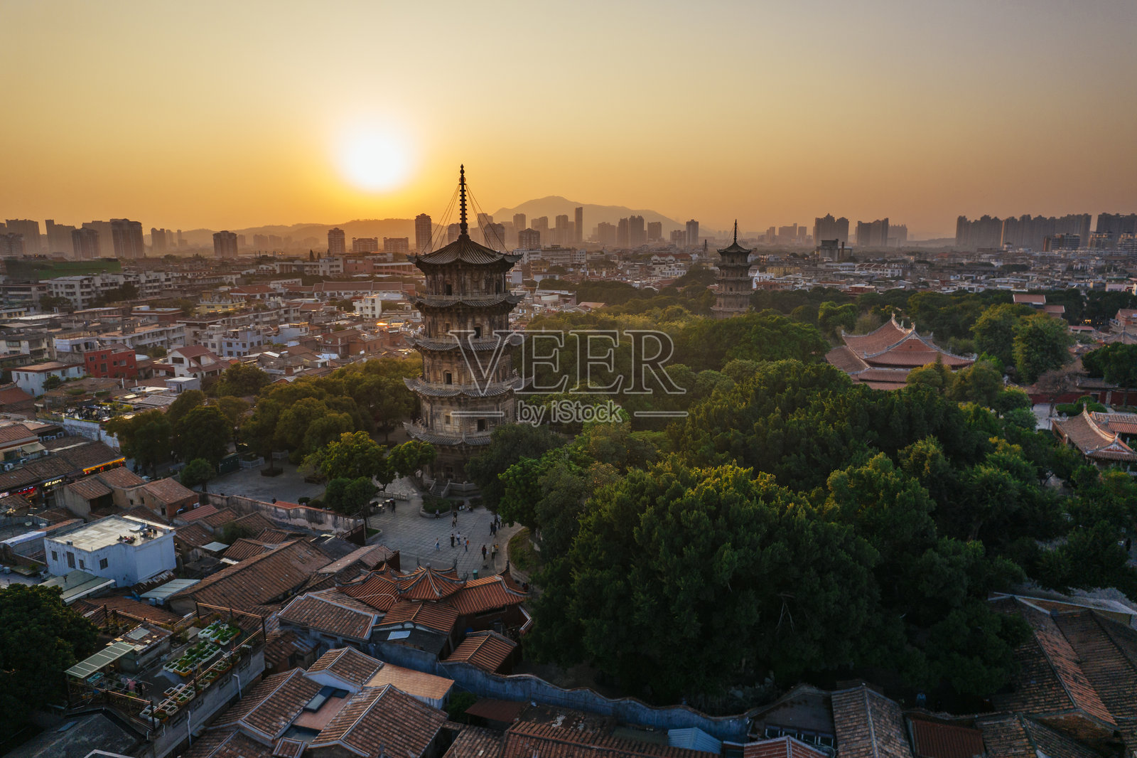 泉州城市景观的航拍摄影照片摄影图片