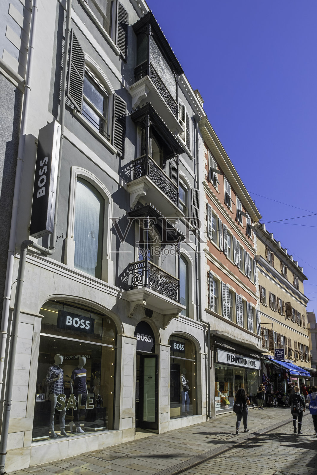 直布罗陀的主要街道，位于英国海外领土照片摄影图片