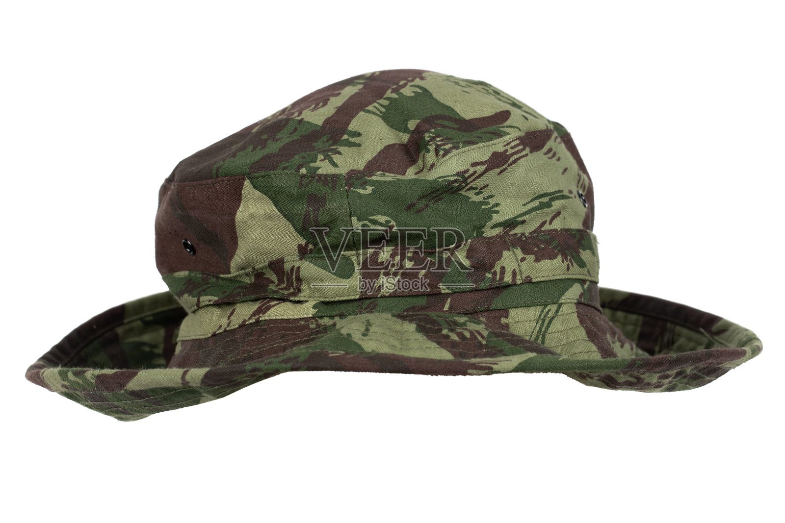 丛林迷彩宽边帽照片摄影图片