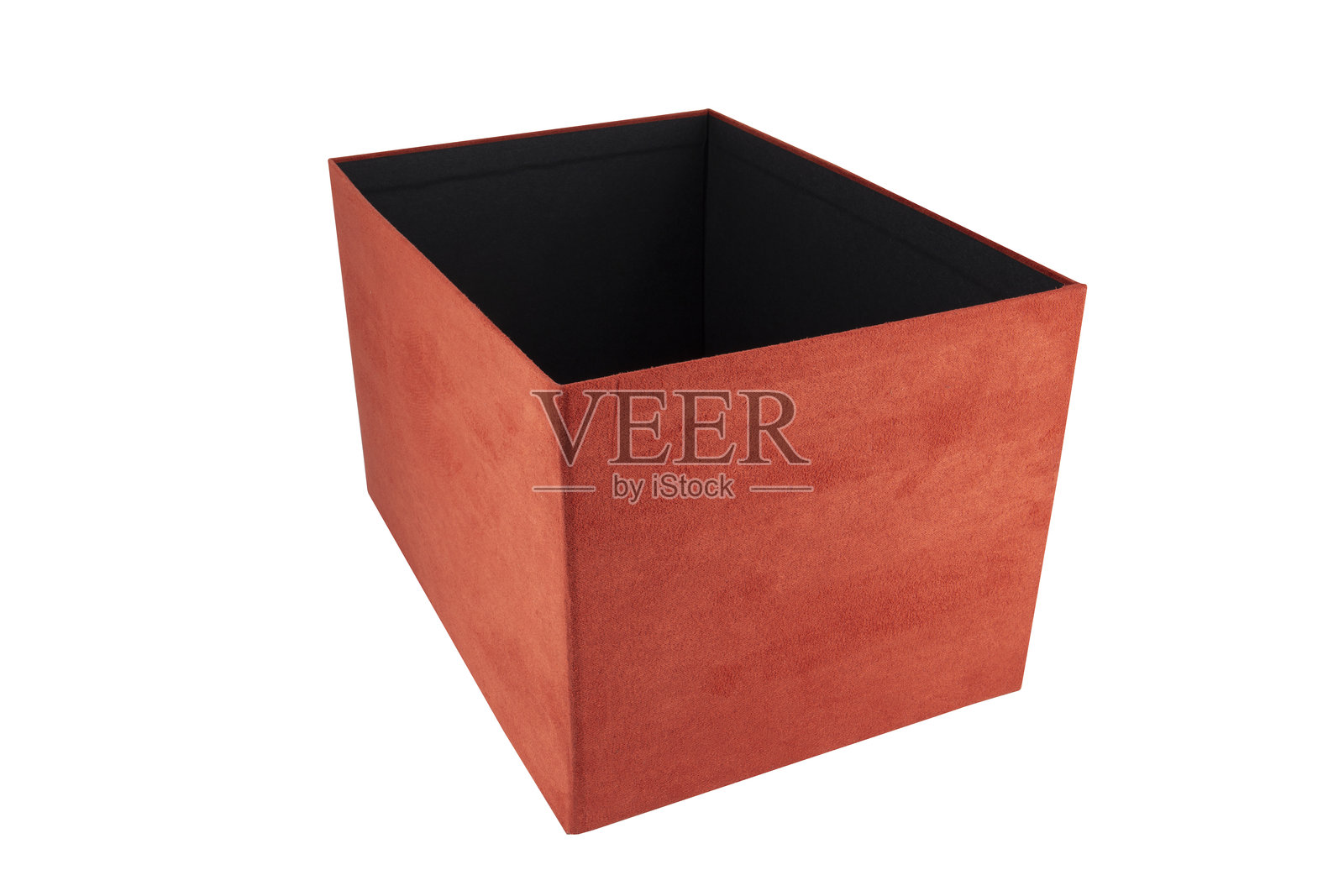 红色纸板盒带盖，孤立在白色背景上照片摄影图片