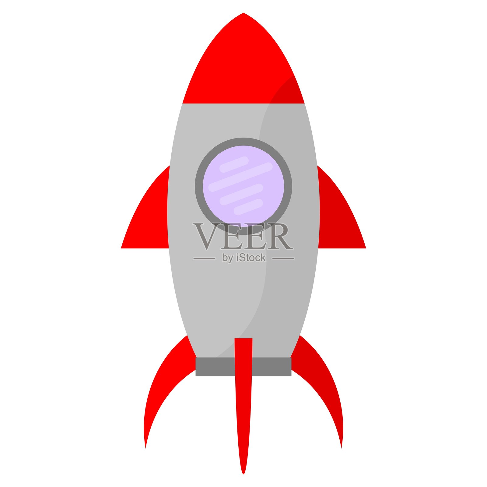 火箭。一枚红色和灰色的火箭。航天器。矢量插图。插画图片素材