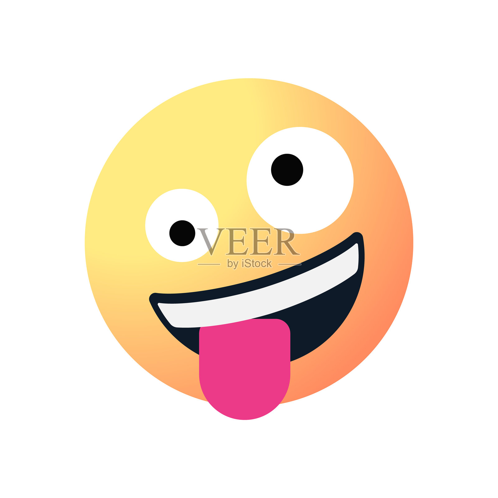 搞笑的滑稽表情符号，吐着舌头的搞怪表情插画图片素材