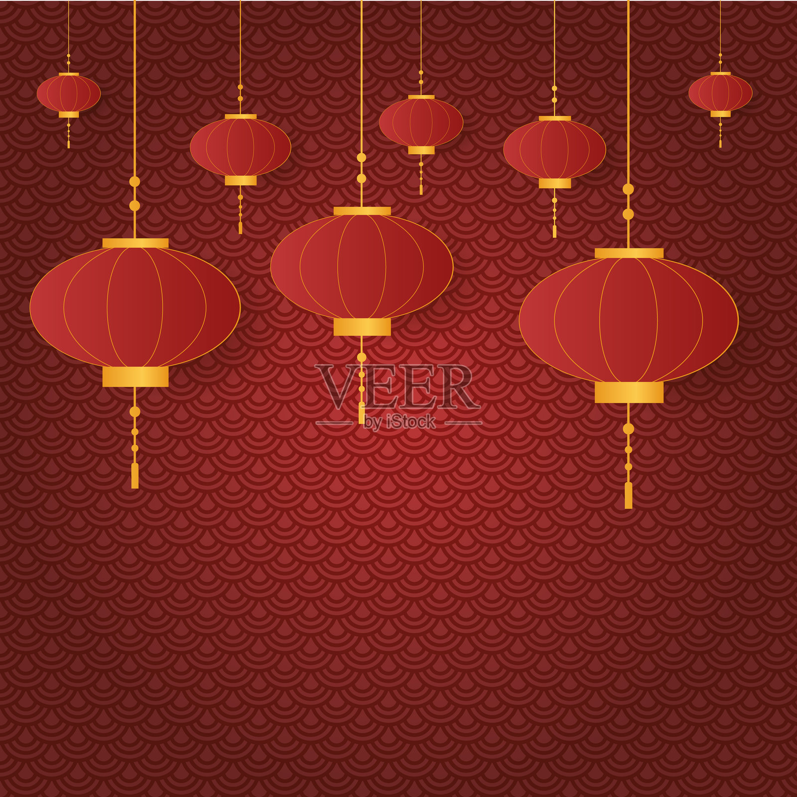 中国新年，金色与红色，贺卡模板，横幅，海报。背景为2025年蛇。插画图片素材