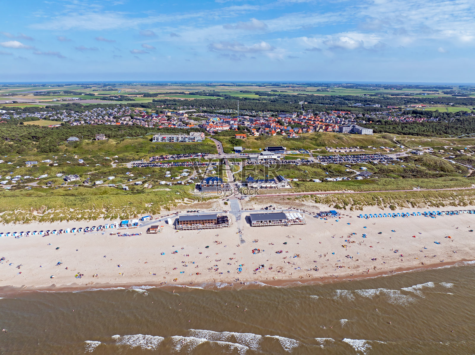 荷兰特塞尔岛德科克村的航拍图照片摄影图片