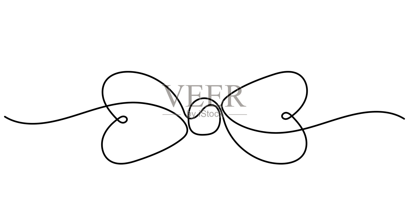 领结的连续线条绘画。插画图片素材