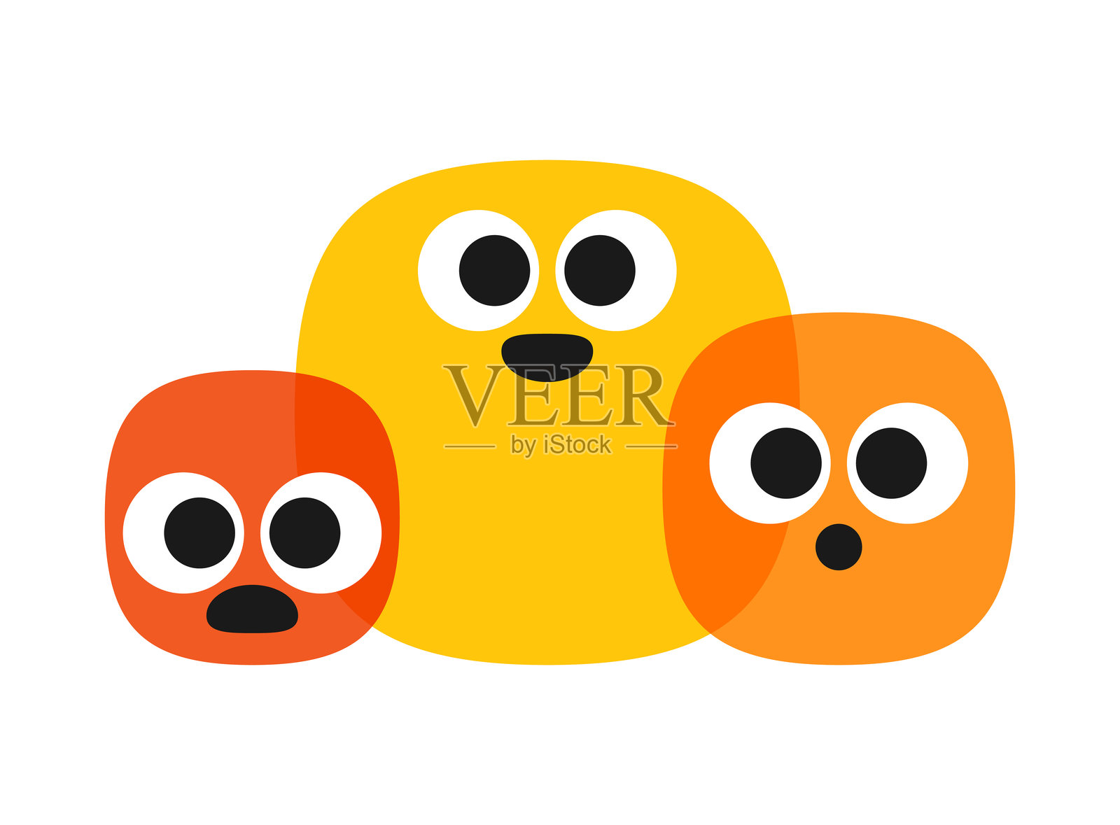 可爱的立方体表情符号，用于心理健康和客户互动插画图片素材